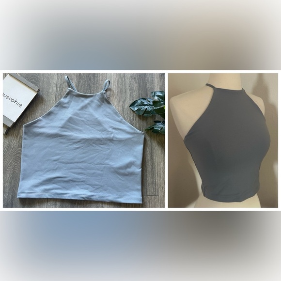 Abercrombie & fitch soft A&f high neck tank top in a light periwinkle. Size L - Picture 3 of 9